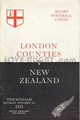 London Counties v New Zealand 1953 rugby  Programme